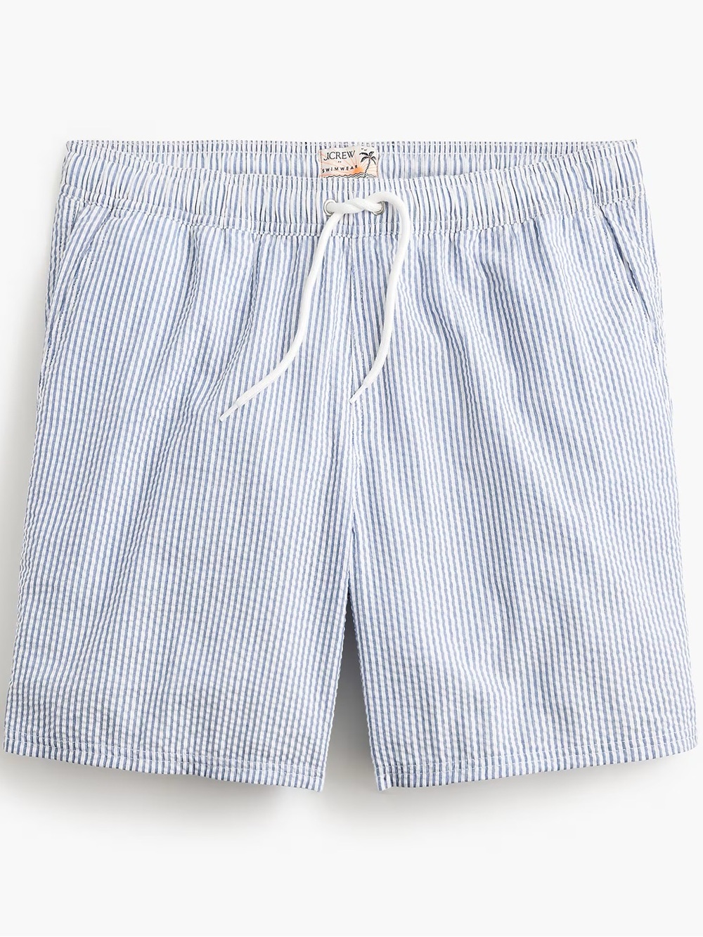J. CREW 7" mesh-lined seersucker striped swim trunk Size M $58.50 CQ161